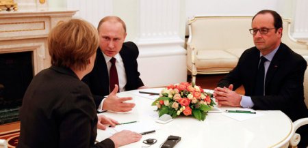 Олланд, Меркель и Путин договорились о прекращении огня на Донбассе