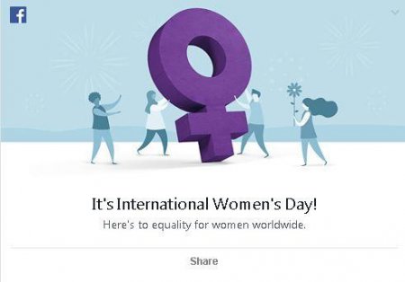Facebook поздравил пользователей с Международным женским днем седьмого марта