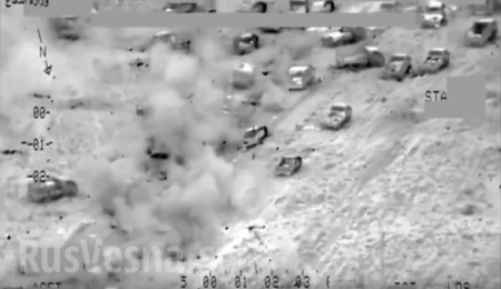 Впечатляющие кадры: Ми-28 и Ми-35 уничтожили большой конвой ИГИЛ (ФОТО, ВИДЕО)
