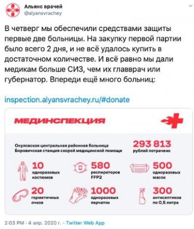 Васильева, не гони ни нам, ни по России – «Альянс врачей» делает вид, что помогает больницам