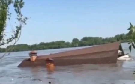 Водой с Каховской ГЭС в Днепр смыло целые дома (ВИДЕО)