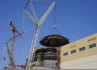 На НВАЭС-2 установлена верхняя часть купола реакторного здания ЭБ-1